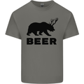 Beer Bear Funny Animal Alcohol Mens Cotton T-Shirt Tee Top Charcoal
