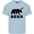 Beer Bear Funny Animal Alcohol Mens Cotton T-Shirt Tee Top Light Blue