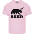 Beer Bear Funny Animal Alcohol Mens Cotton T-Shirt Tee Top Light Pink