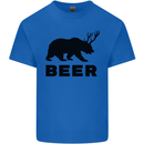 Beer Bear Funny Animal Alcohol Mens Cotton T-Shirt Tee Top Royal Blue