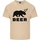 Beer Bear Funny Animal Alcohol Mens Cotton T-Shirt Tee Top Sand