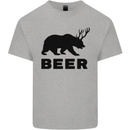 Beer Bear Funny Animal Alcohol Mens Cotton T-Shirt Tee Top Sports Grey