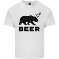 Beer Bear Funny Animal Alcohol Mens Cotton T-Shirt Tee Top White