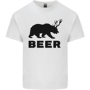 Beer Bear Funny Animal Alcohol Mens Cotton T-Shirt Tee Top White