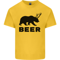 Beer Bear Funny Animal Alcohol Mens Cotton T-Shirt Tee Top Yellow