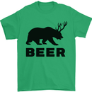 Beer Bear Funny Animal Alcohol Mens T-Shirt Cotton Gildan Irish Green