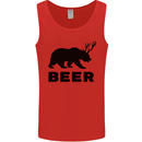 Beer Bear Funny Animal Alcohol Mens Vest Tank Top Red