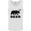 Beer Bear Funny Animal Alcohol Mens Vest Tank Top White