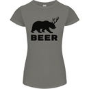 Beer Bear Funny Animal Alcohol Womens Petite Cut T-Shirt Charcoal