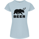 Beer Bear Funny Animal Alcohol Womens Petite Cut T-Shirt Light Blue