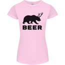 Beer Bear Funny Animal Alcohol Womens Petite Cut T-Shirt Light Pink