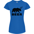 Beer Bear Funny Animal Alcohol Womens Petite Cut T-Shirt Royal Blue