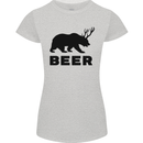 Beer Bear Funny Animal Alcohol Womens Petite Cut T-Shirt Sports Grey