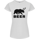 Beer Bear Funny Animal Alcohol Womens Petite Cut T-Shirt White