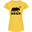 Beer Bear Funny Animal Alcohol Womens Petite Cut T-Shirt Yellow