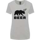 Beer Bear Funny Animal Alcohol Womens Wider Cut T-Shirt Sports Grey
