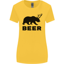 Beer Bear Funny Animal Alcohol Womens Wider Cut T-Shirt Yellow