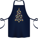 Beer Christmas Tree Cotton Apron 100% Organic Navy Blue