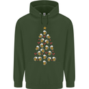 Beer Christmas Tree Mens 80% Cotton Hoodie Forest Green