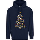 Beer Christmas Tree Mens 80% Cotton Hoodie Navy Blue