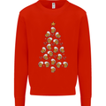 Beer Christmas Tree Mens Sweatshirt Jumper Bright Red