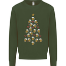 Beer Christmas Tree Mens Sweatshirt Jumper Forest Green