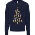 Beer Christmas Tree Mens Sweatshirt Jumper Navy Blue