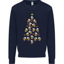 Beer Christmas Tree Mens Sweatshirt Jumper Navy Blue