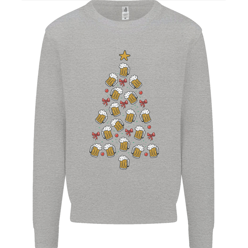 Beer Christmas Tree Mens Sweatshirt Jumper Sports Grey