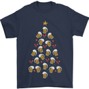 Beer Christmas Tree Mens T-Shirt Cotton Gildan Navy Blue