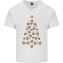 Beer Christmas Tree Mens V-Neck Cotton T-Shirt White