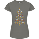 Beer Christmas Tree Womens Petite Cut T-Shirt Charcoal