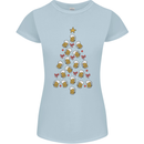 Beer Christmas Tree Womens Petite Cut T-Shirt Light Blue