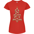 Beer Christmas Tree Womens Petite Cut T-Shirt Red