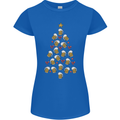 Beer Christmas Tree Womens Petite Cut T-Shirt Royal Blue