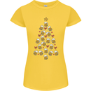 Beer Christmas Tree Womens Petite Cut T-Shirt Yellow