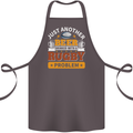 Beer Drinker With Rugby Problem Cotton Apron 100% Organic Dark Grey