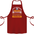Beer Drinker With Rugby Problem Cotton Apron 100% Organic Maroon
