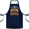 Beer Drinker With Rugby Problem Cotton Apron 100% Organic Navy Blue