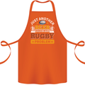 Beer Drinker With Rugby Problem Cotton Apron 100% Organic Orange