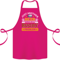 Beer Drinker With Rugby Problem Cotton Apron 100% Organic Pink