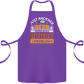 Beer Drinker With Rugby Problem Cotton Apron 100% Organic Purple