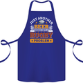 Beer Drinker With Rugby Problem Cotton Apron 100% Organic Royal Blue