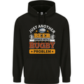 Beer Drinker With Rugby Problem Mens 80% Cotton Hoodie Black