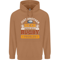 Beer Drinker With Rugby Problem Mens 80% Cotton Hoodie Caramel Latte