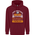 Beer Drinker With Rugby Problem Mens 80% Cotton Hoodie Maroon