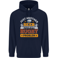 Beer Drinker With Rugby Problem Mens 80% Cotton Hoodie Navy Blue