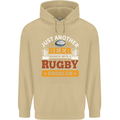 Beer Drinker With Rugby Problem Mens 80% Cotton Hoodie Sand
