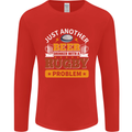 Beer Drinker With Rugby Problem Mens Long Sleeve T-Shirt Red