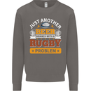 Beer Drinker With Rugby Problem Mens Sweatshirt Jumper Charcoal
